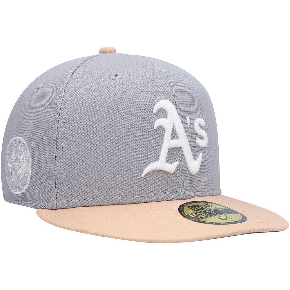 Men's New Era Gray/Peach Oakland Athletics 1987 MLB All-Star Game Purple Undervisor 59FIFTY Fitted Hat,  Product Image