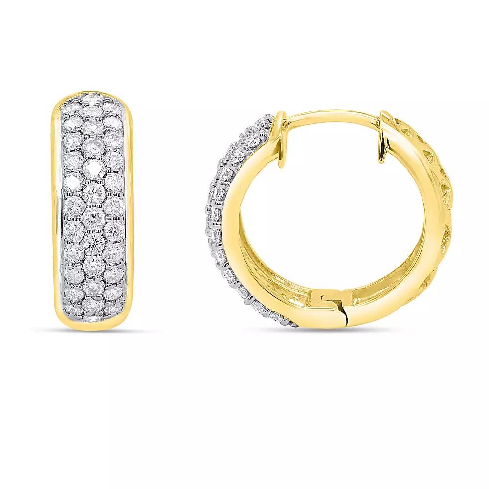 Ethique 1 Carat T.W. Lab-Grown Diamond Hoop Earrings, Women's, Gold Tone Product Image