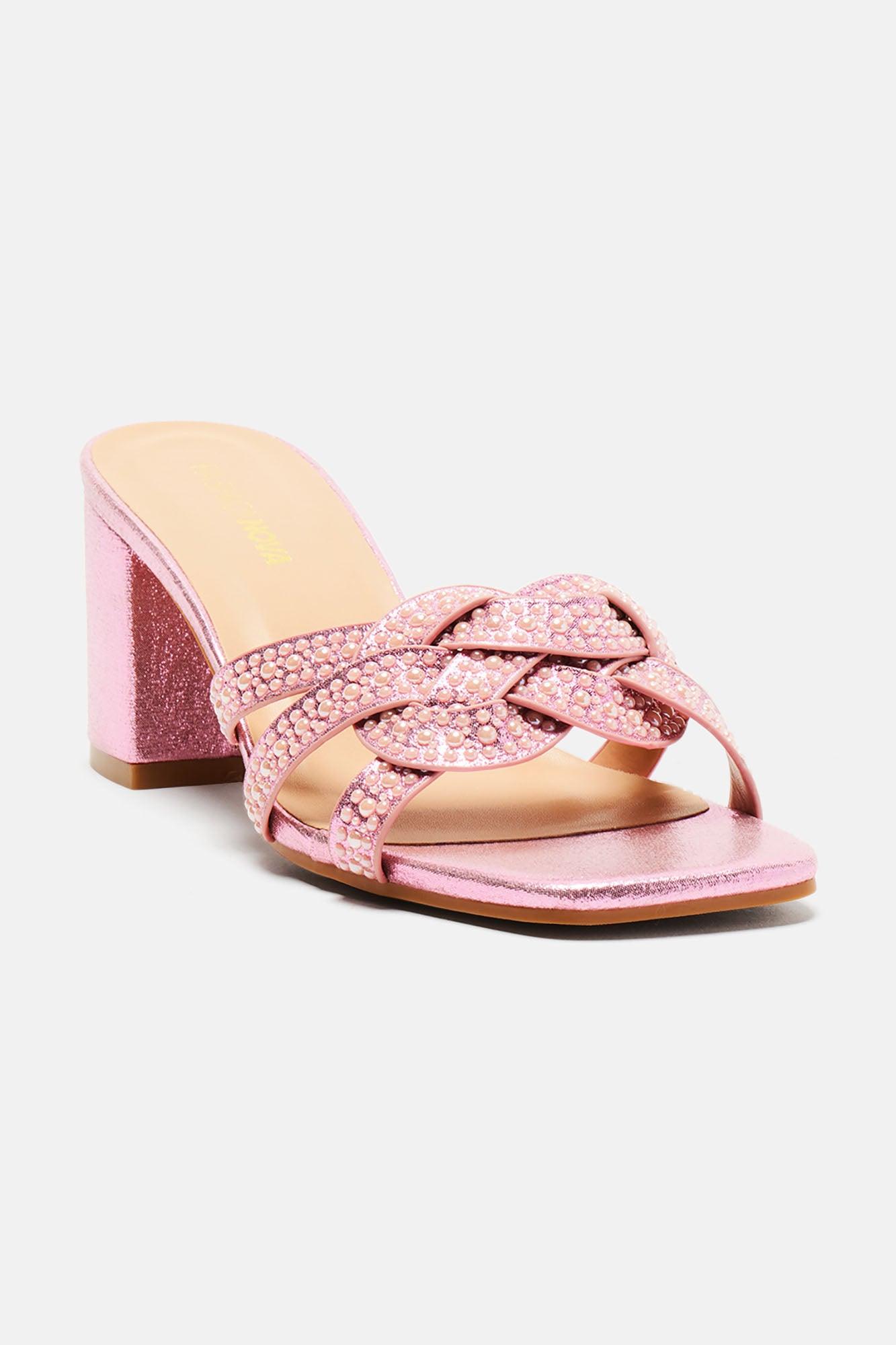 Shauna Pearl Heeled Sandals - Pink Product Image