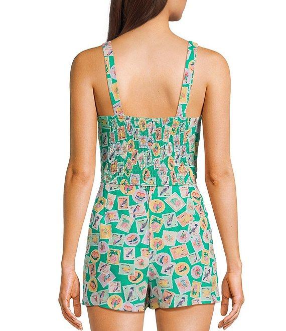 Copper Key Coordinating Woven Stamp Printed Tank Top Product Image