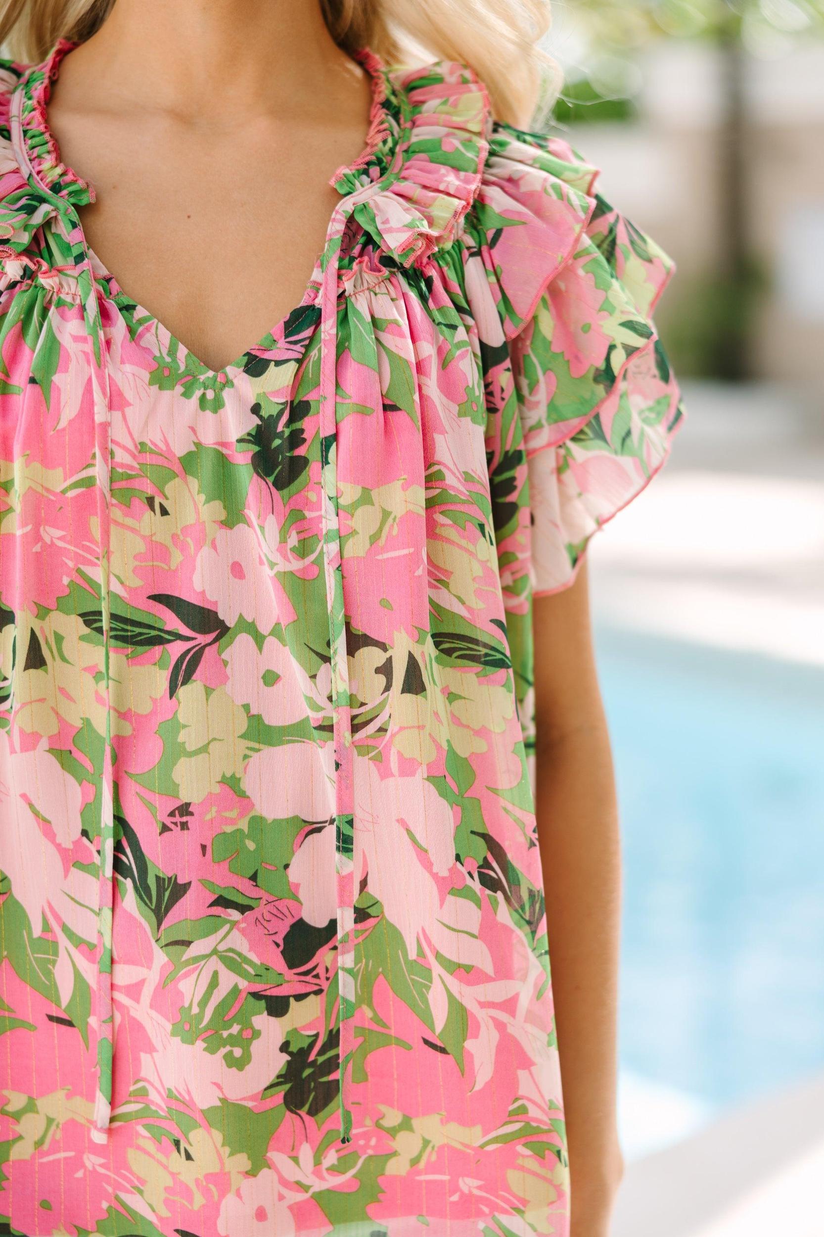 Be There Floral Pink Floral Blouse Female Product Image