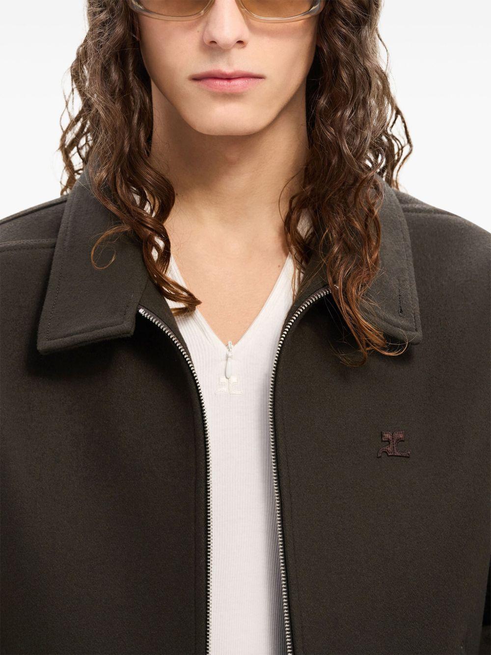 logo-patch wool jacket Product Image