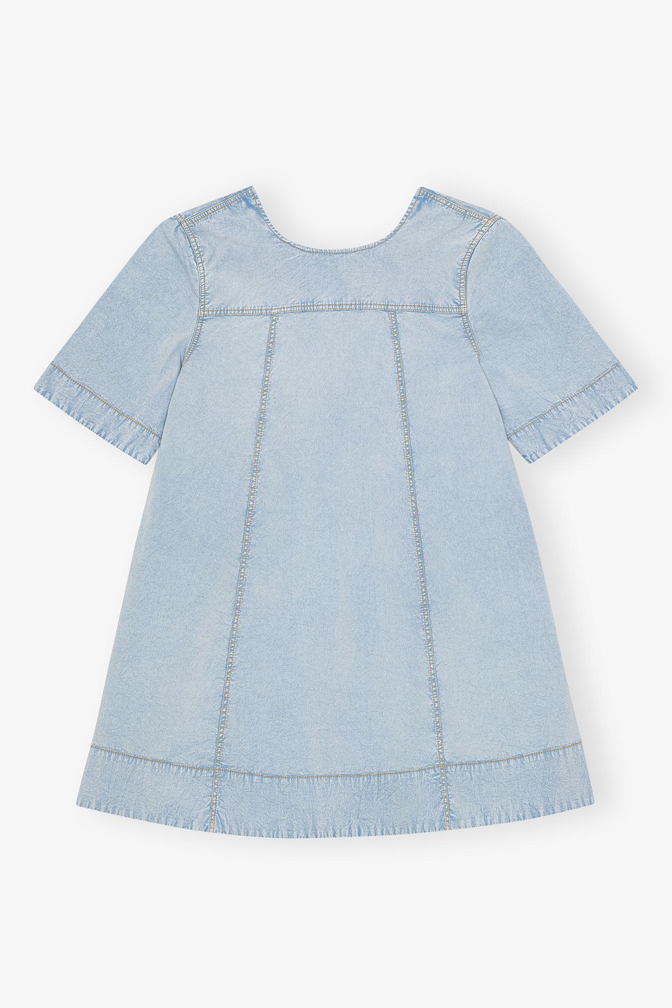 Light Blue A-line Mini Denim Dress Product Image