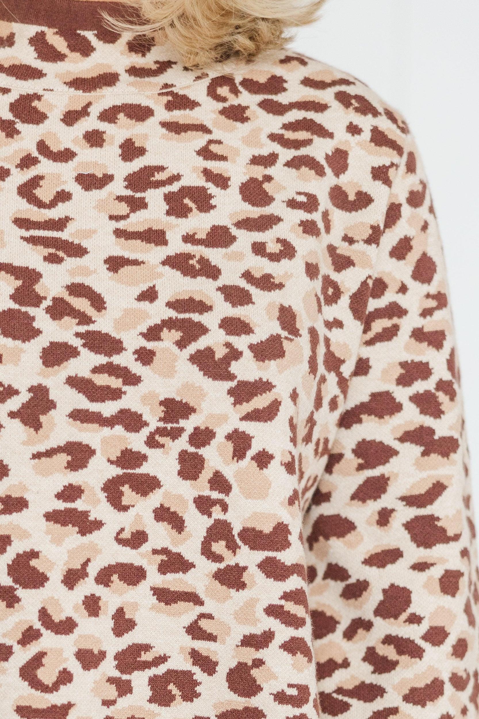 Fate: The Intrigue Taupe Leopard Sweater Female Product Image