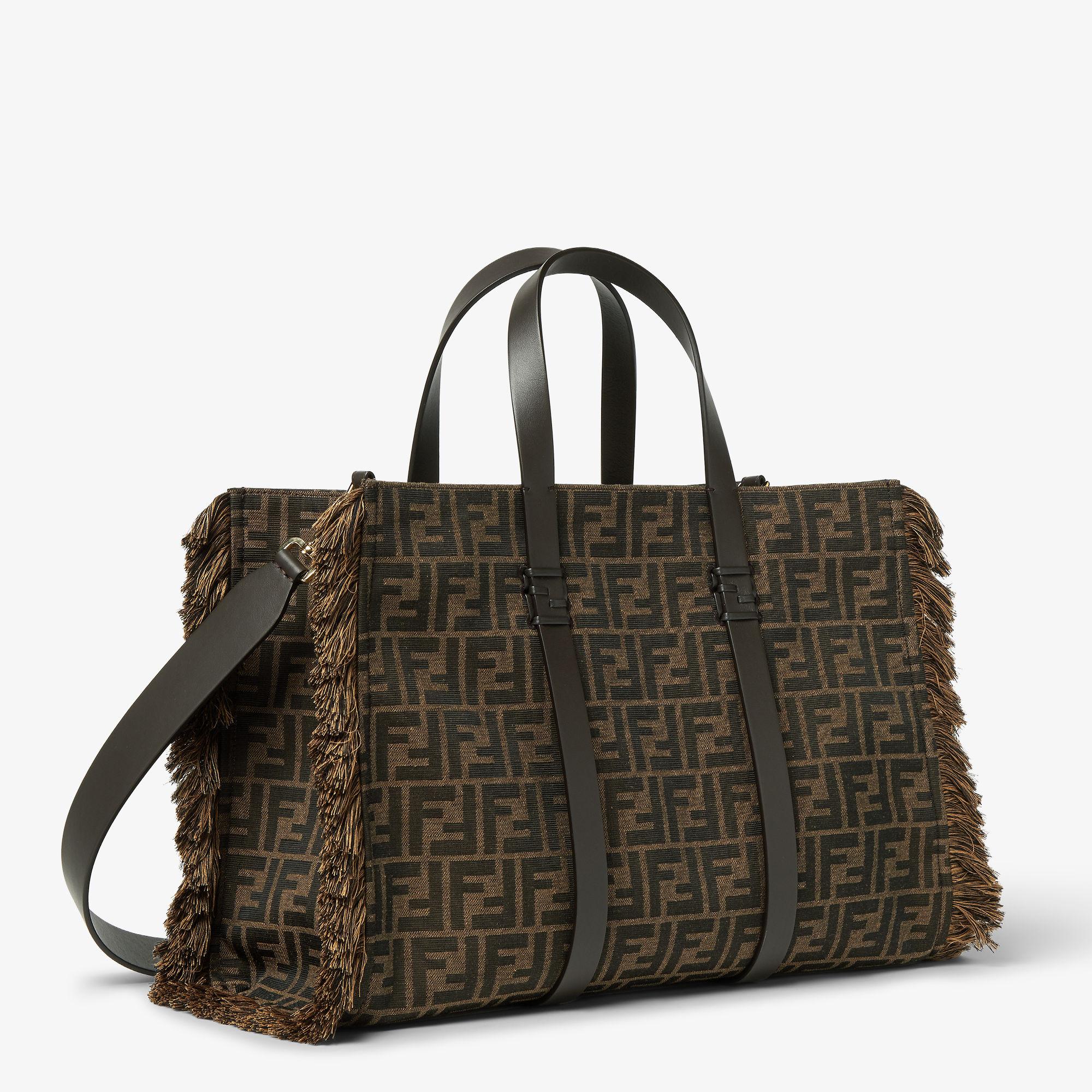 Summer ToteBrown FF jacquard fabric bag Product Image