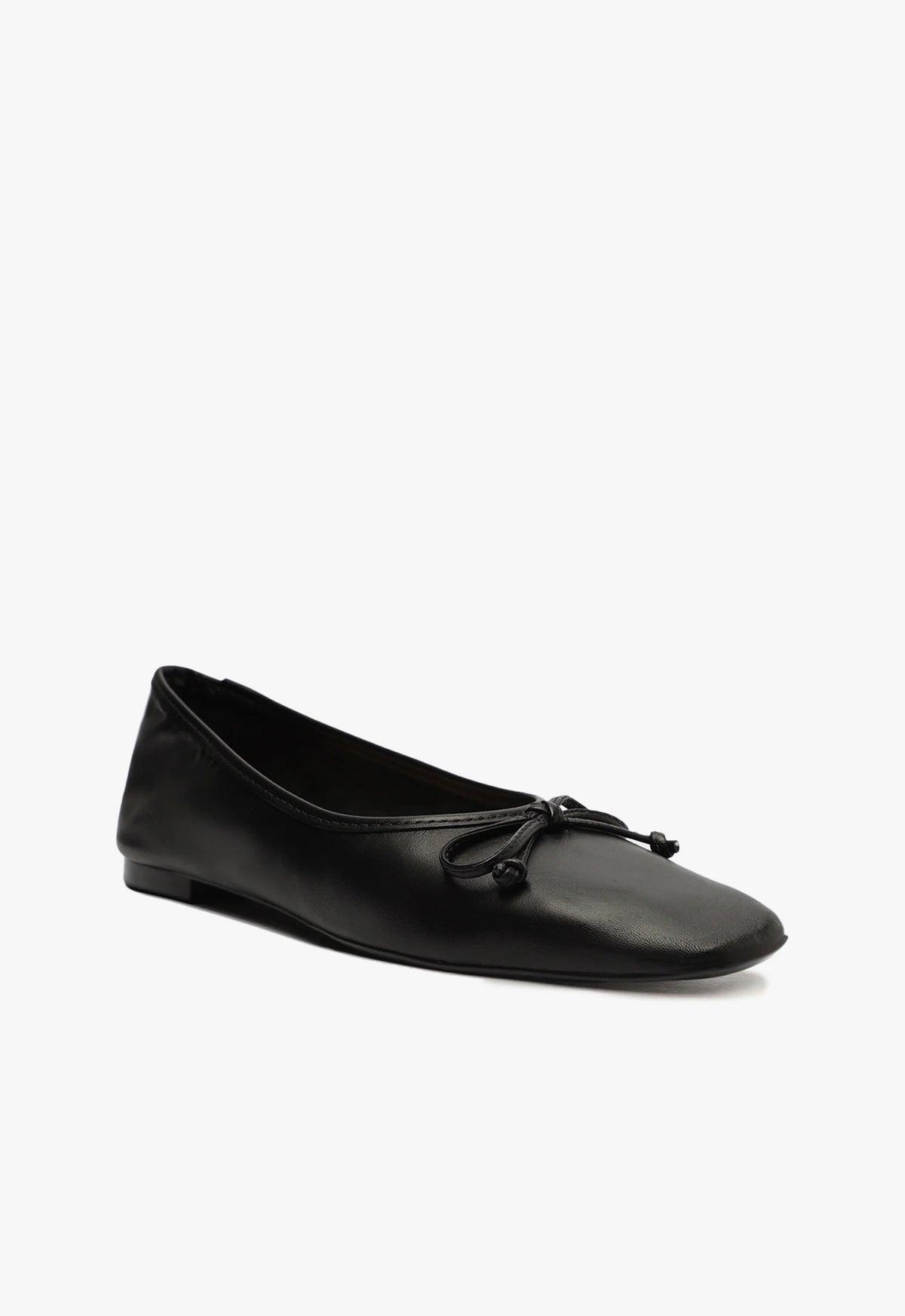 Arissa Black Leather Ballet Flat Female Product Image