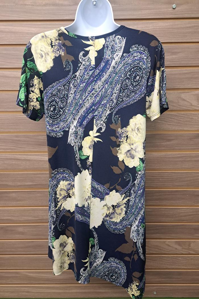 Blue floral paisley tunic Product Image