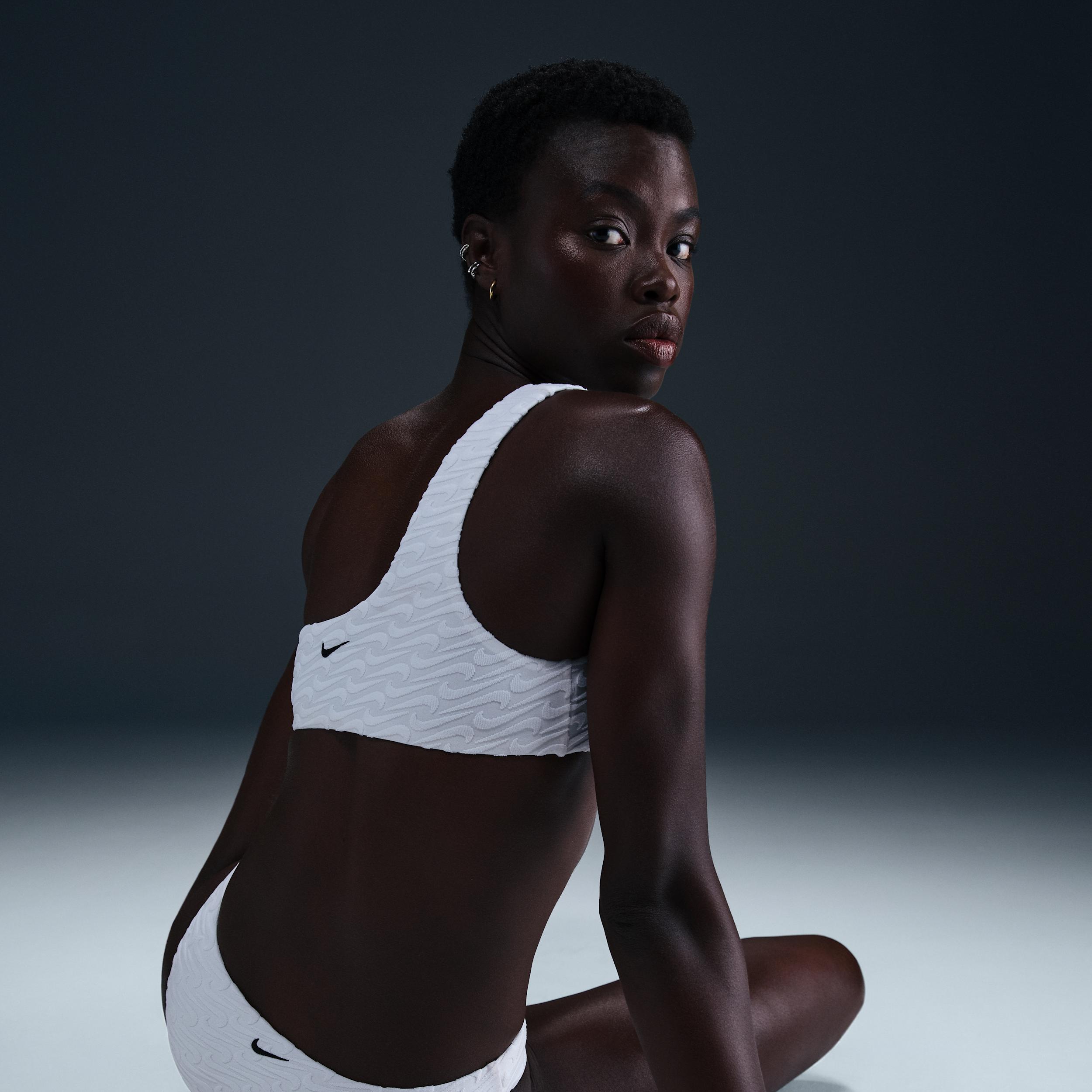 Nike Womens Swim Swoosh Link Terry Hipster Bikini Bottom | NESSF256-100 Product Image