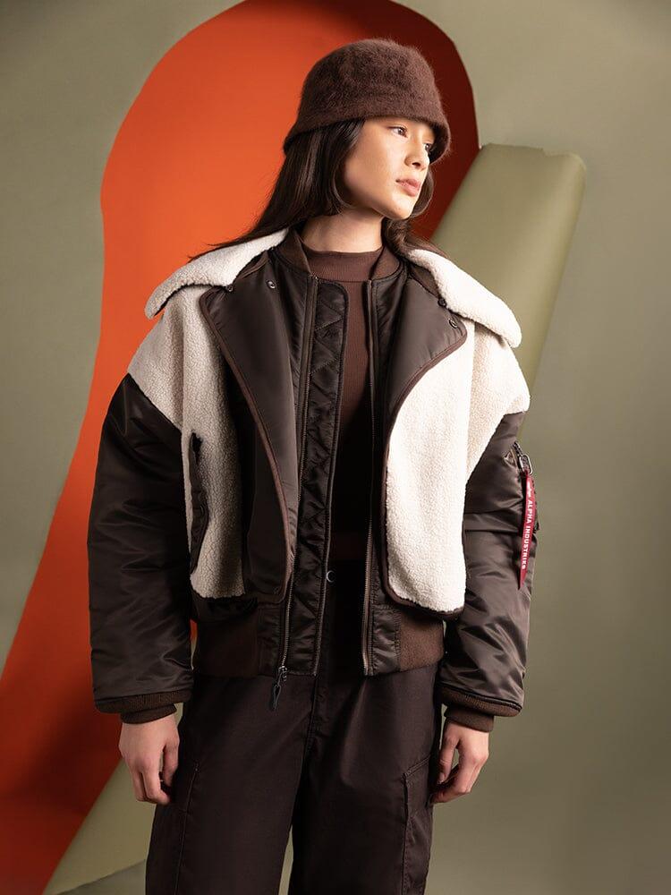 WOMEN'S B-15 SHERPA HYBRID BOMBER JACKET (SEASONAL) Product Image