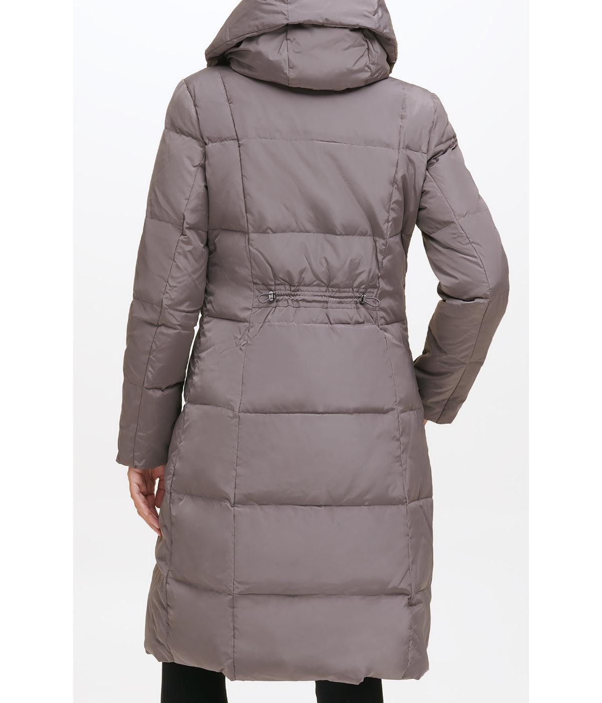 Asymmetrical Pillow Collar Down Coat Carbon Product Image