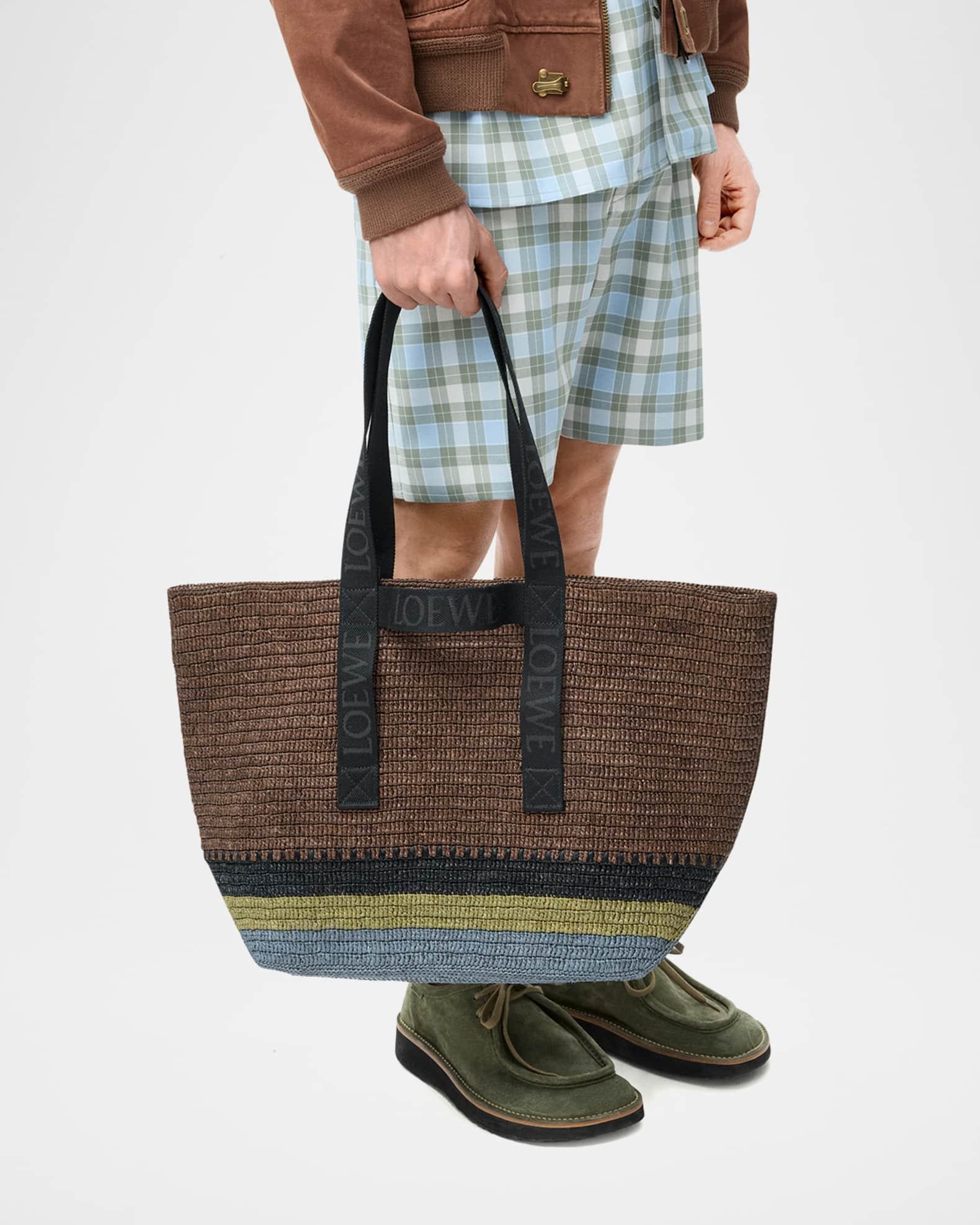 Men's Fold Raffia Shopper Tote Bag Product Image