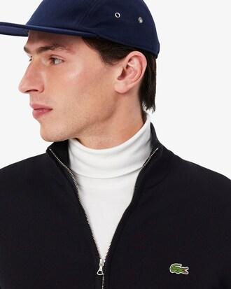 Zipped High Neck Cotton Sweater Product Image