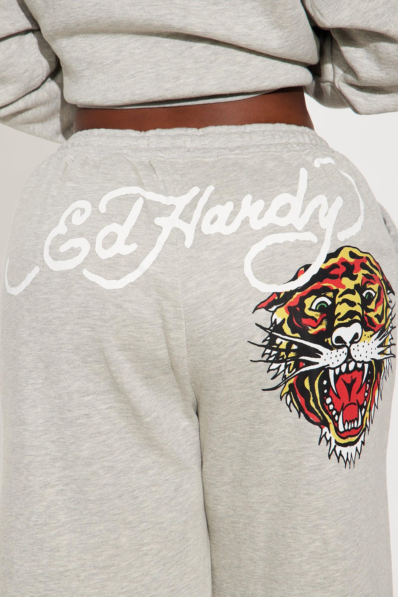 Ed Hardy Tiger Pant Set - Heather Grey Product Image