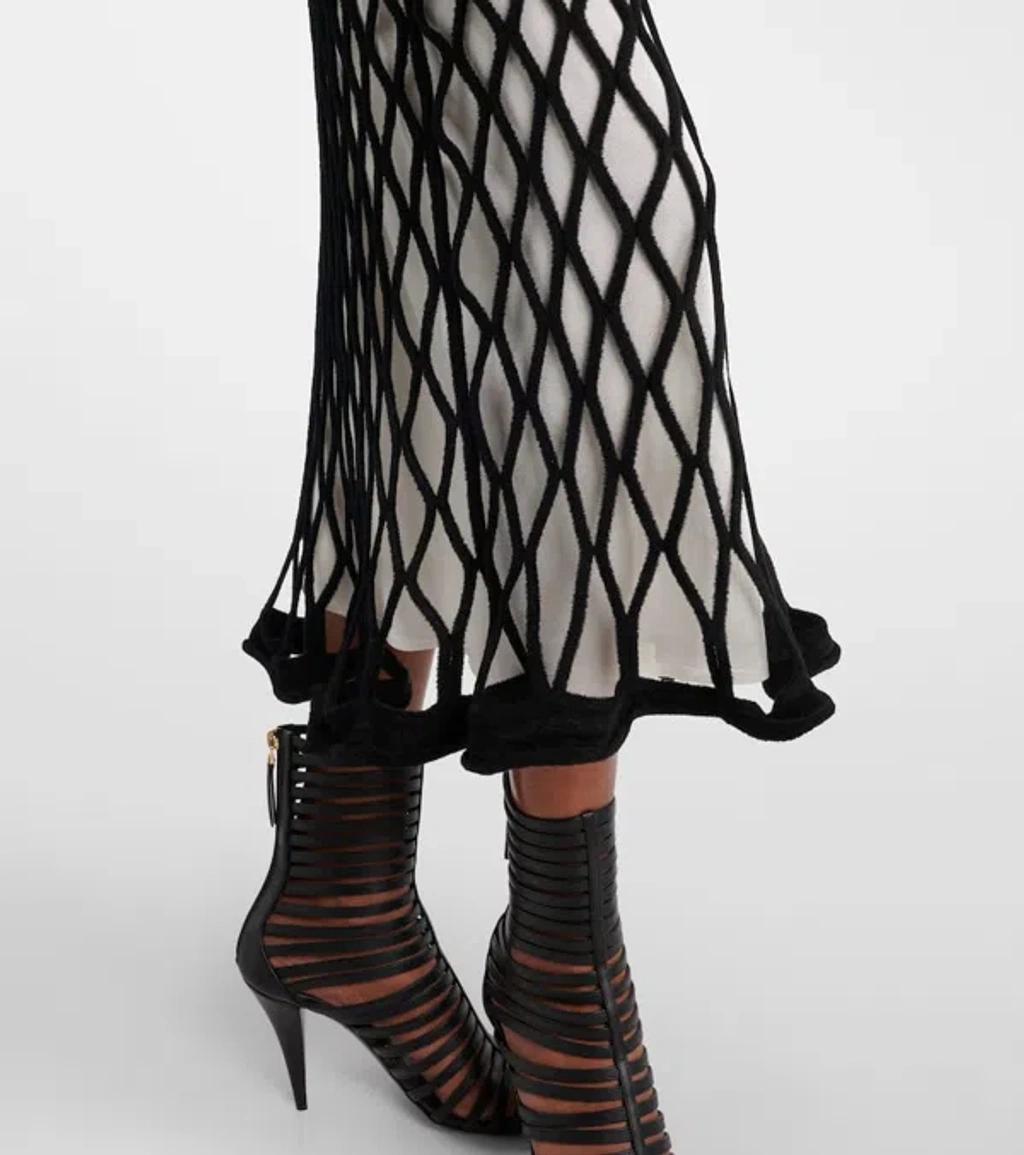 GIVENCHY Halterneck Open-back Mesh Midi Dress In Black Product Image