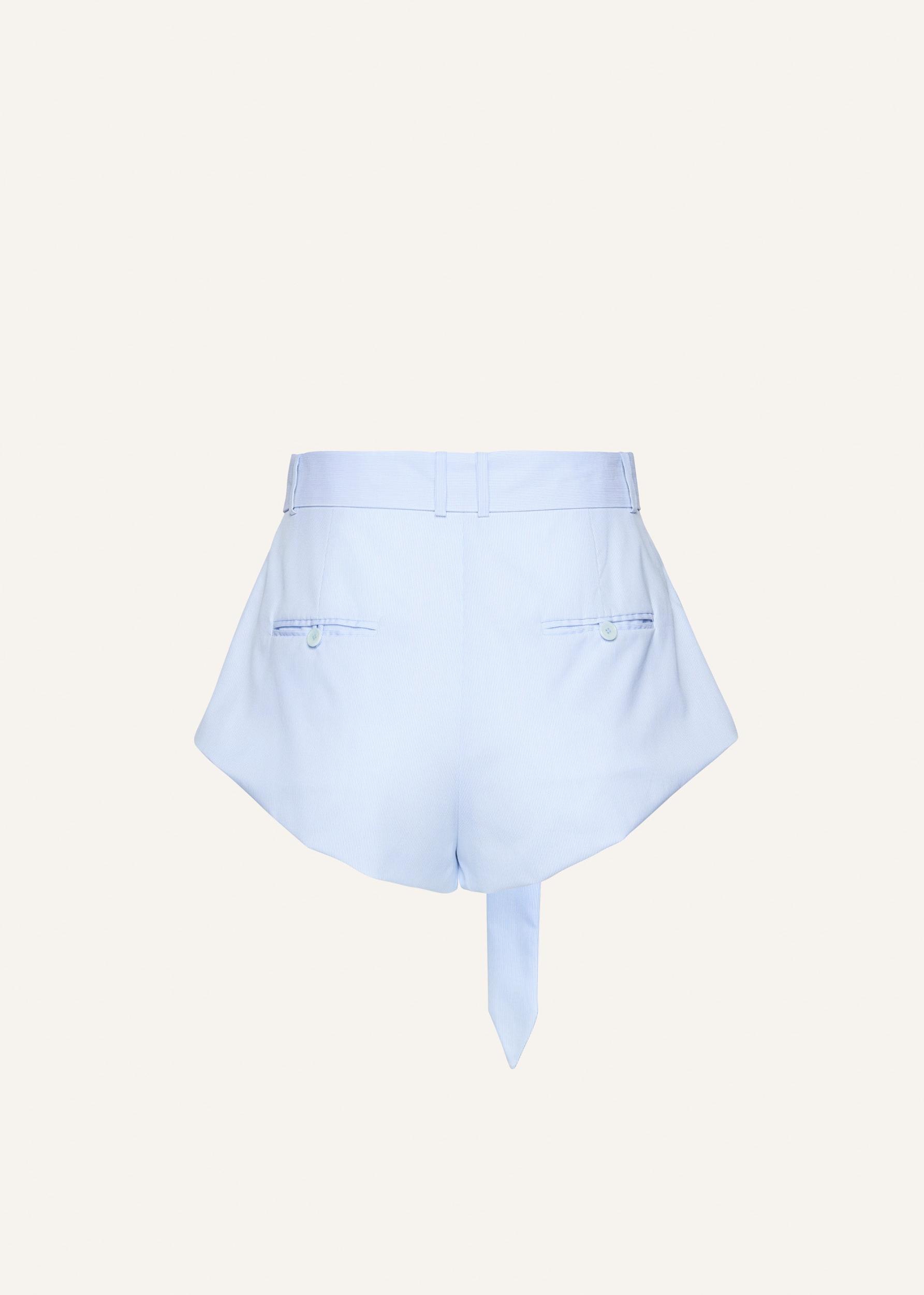 Cotton poplin shorts in blue stripes Product Image