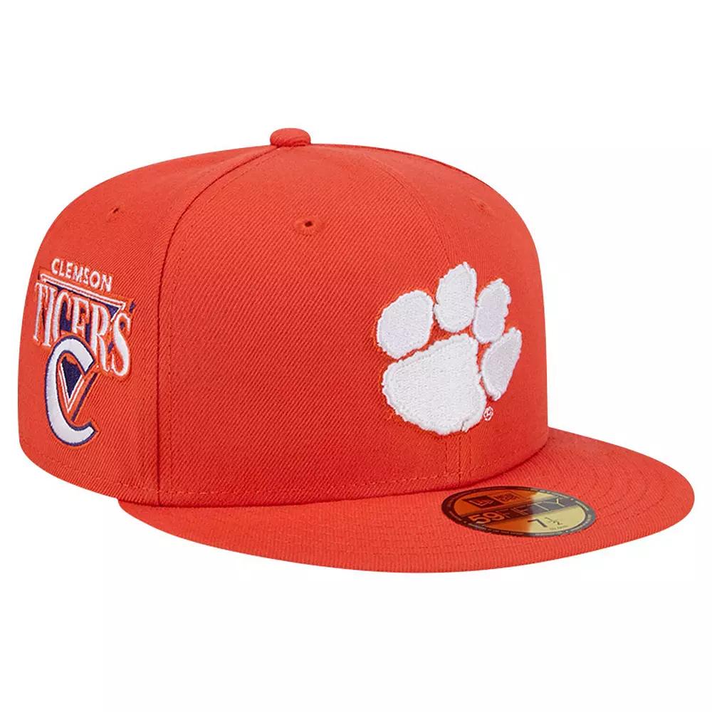 Men's New Era Orange Clemson Tigers Throwback 59FIFTY Fitted Hat,  Product Image