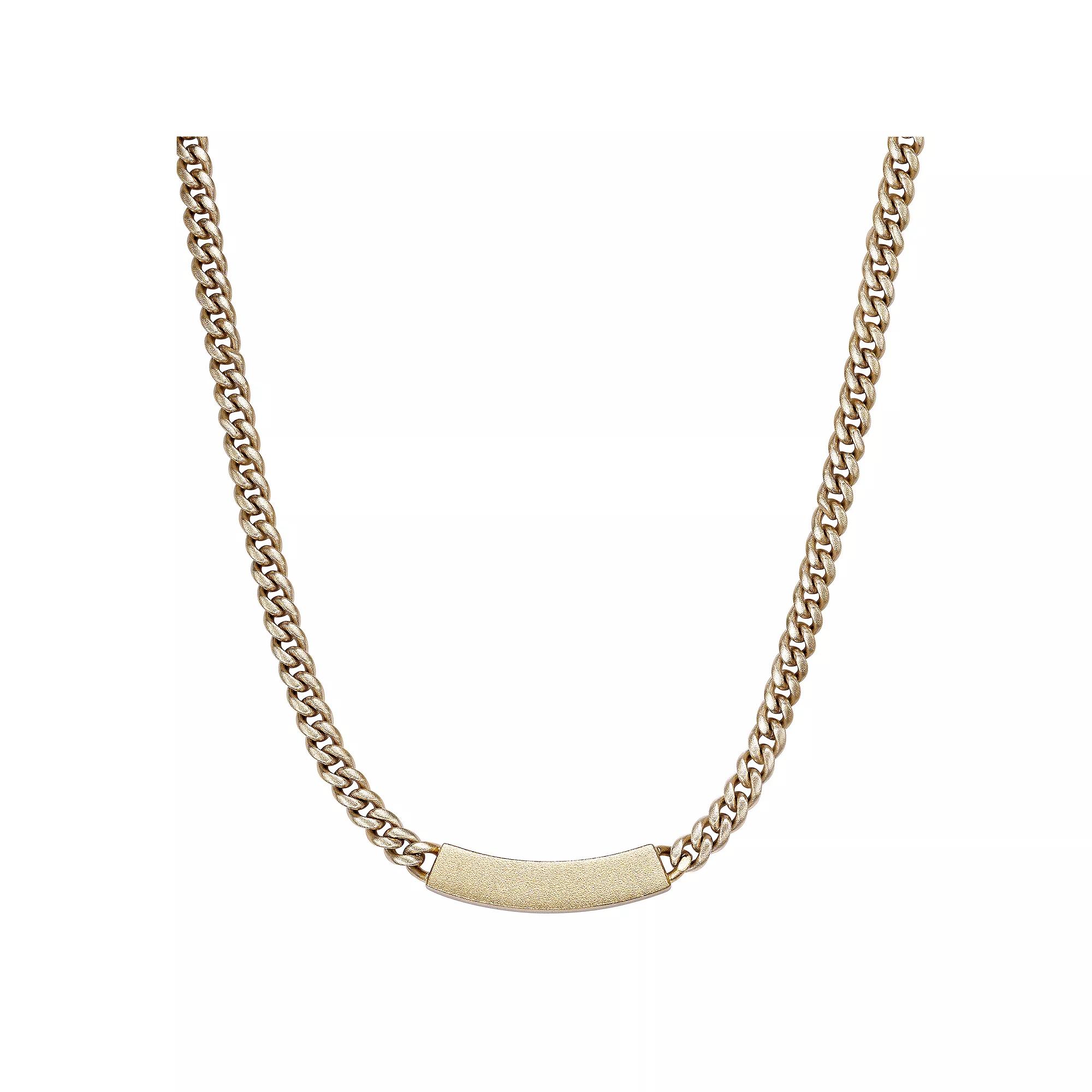Men's LYNX Stainless Steel Gold Tone Ion-Plated Curb Chain Necklace, Size: 22" Product Image