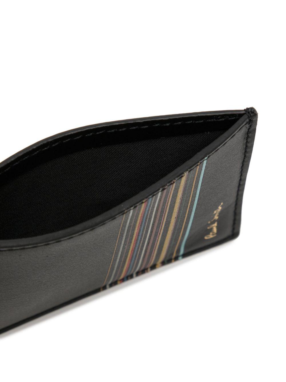 Signature Stripe leather cardholder Product Image