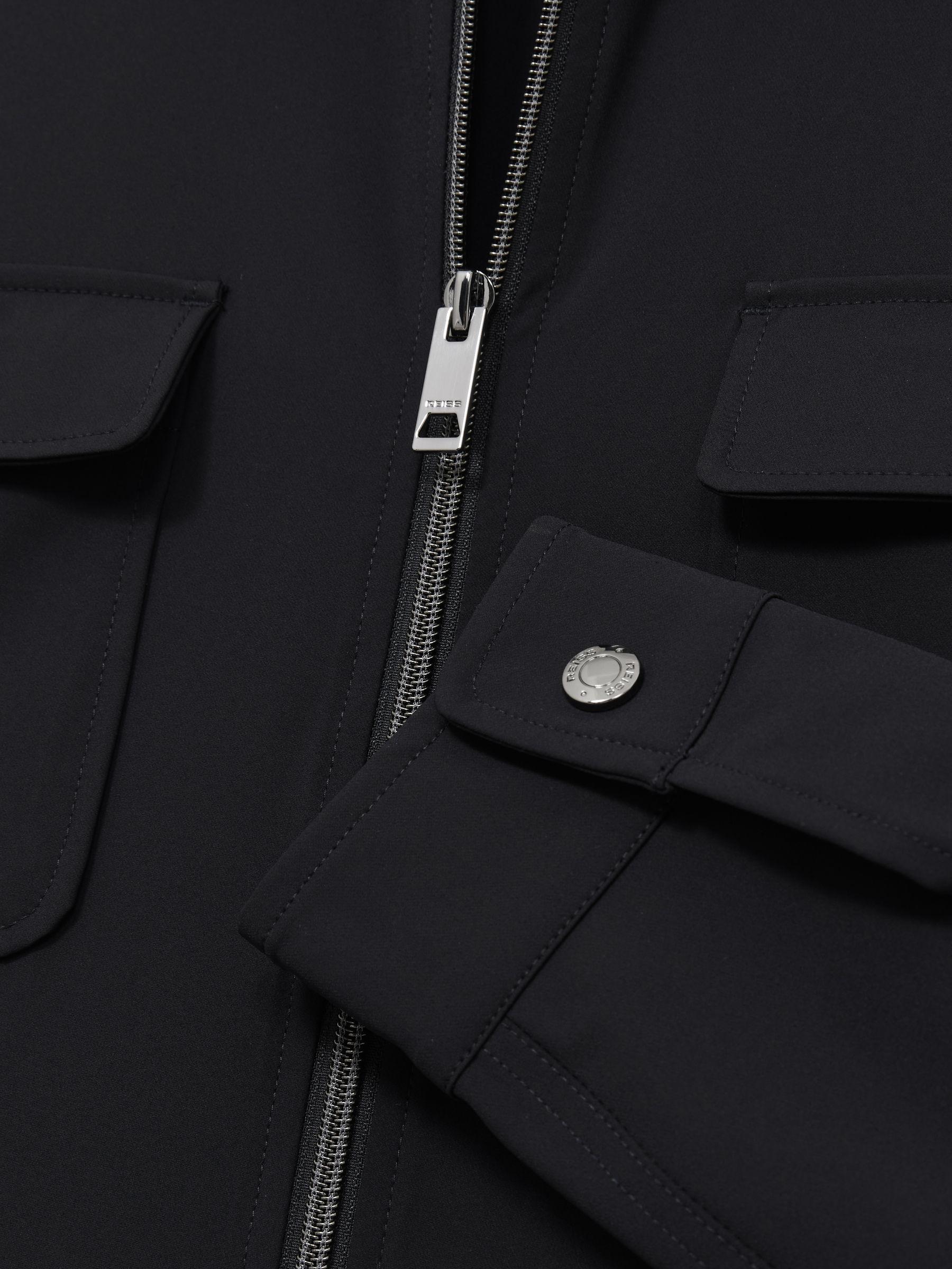 Technical Zip Through Overshirt in Navy Product Image