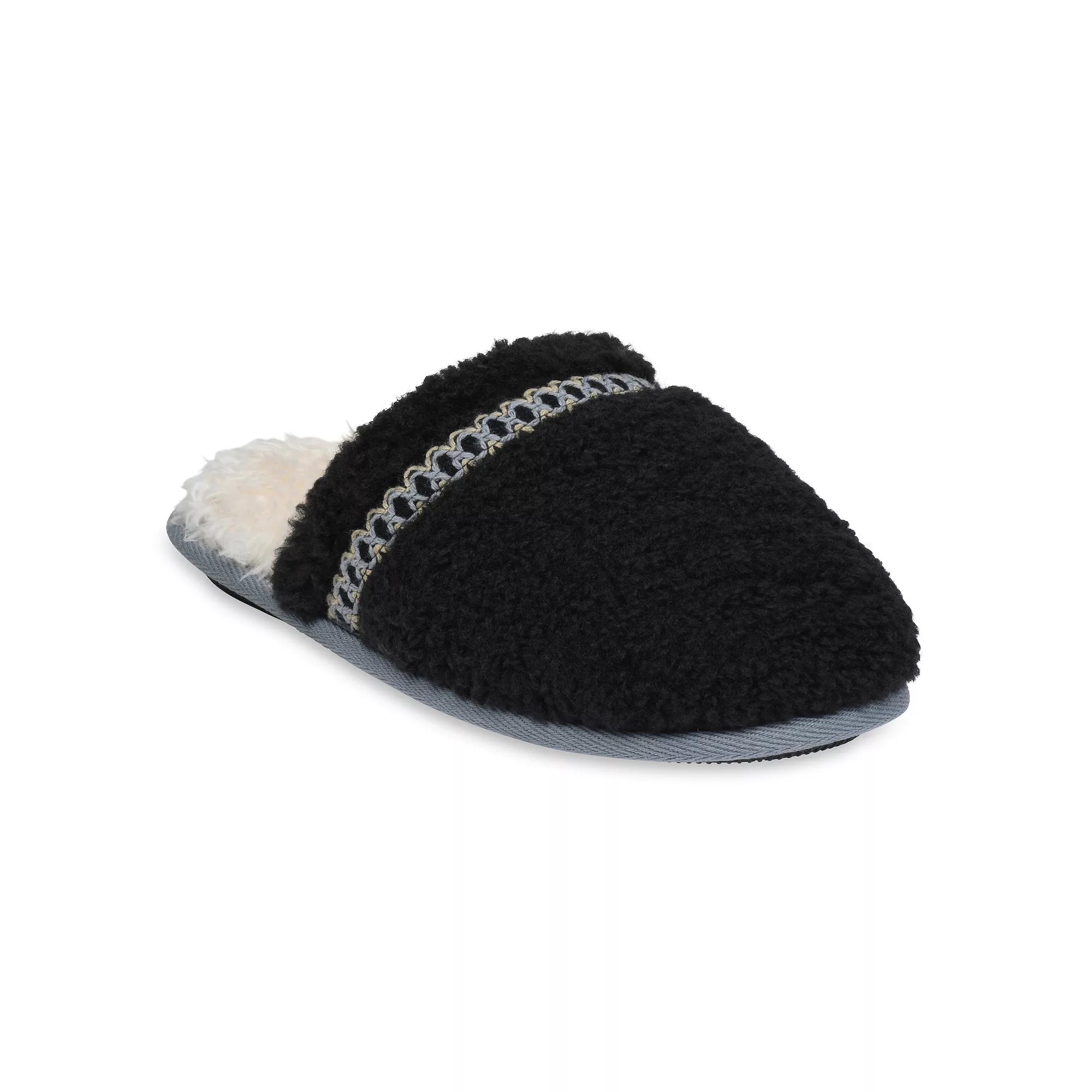 GaaHuu® Women's Braid Trim Memory Foam Scuff Slippers, Size: Small, Black Product Image