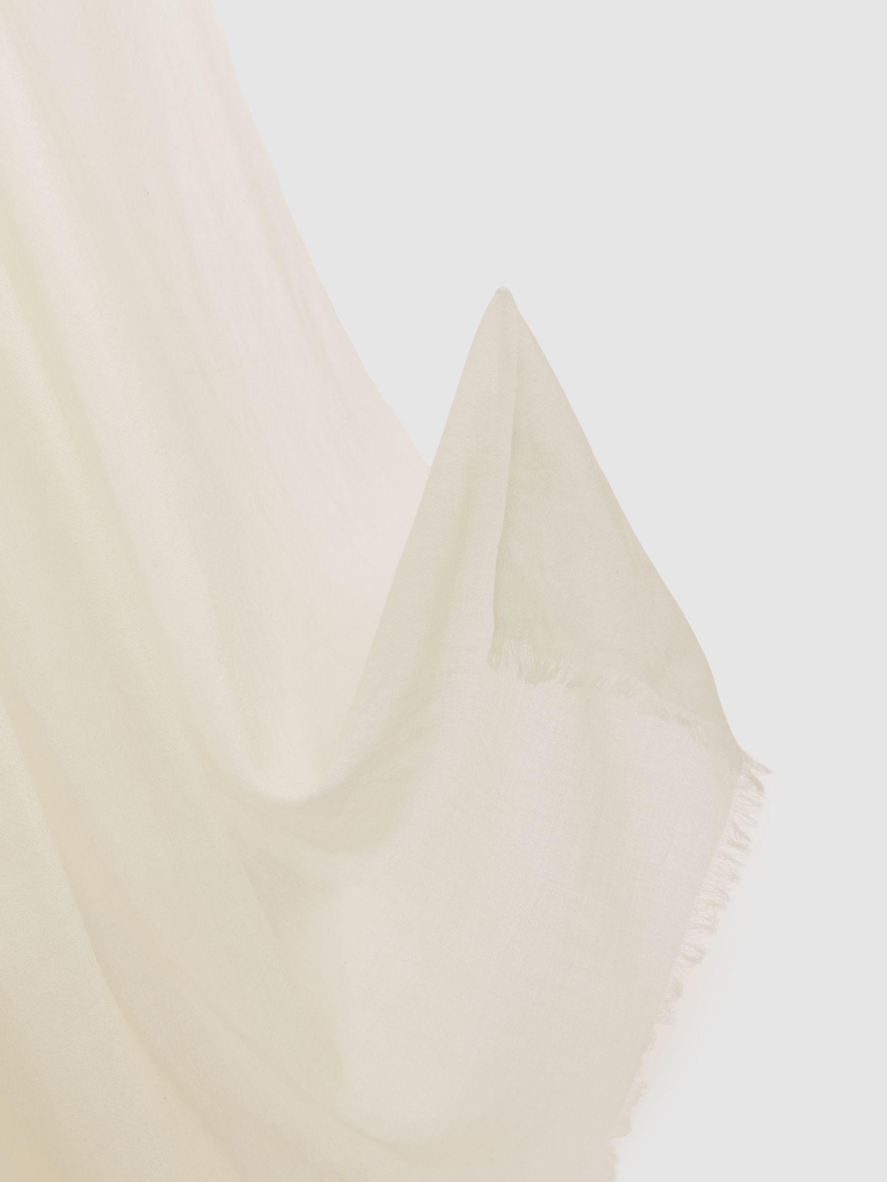 Wool-Cashmere Lightweight Scarf in Off White Product Image