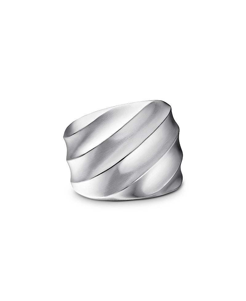 Womens Cable Edge Saddle Ring in Recycled Sterling Silver, 18.8mm Product Image