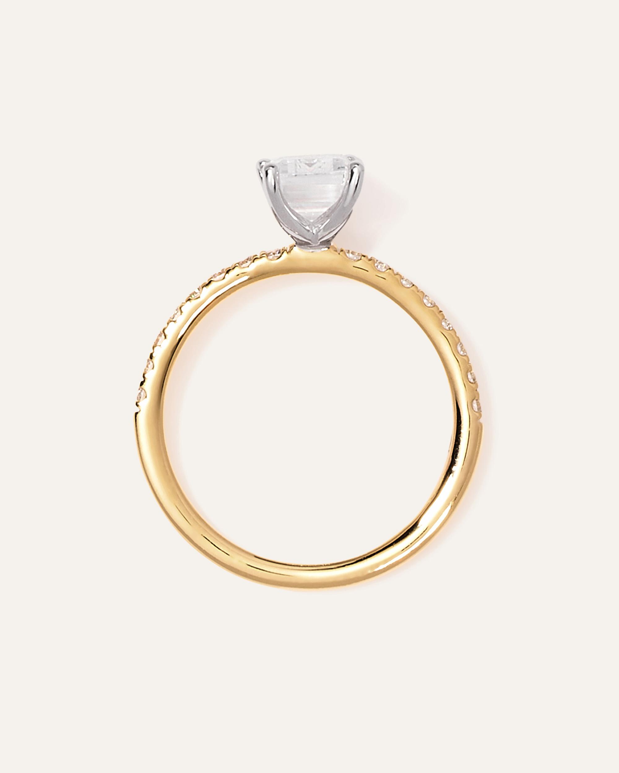 Quince | Women's Lab Grown Diamond Emerald Petite Pave Engagement Ring Product Image