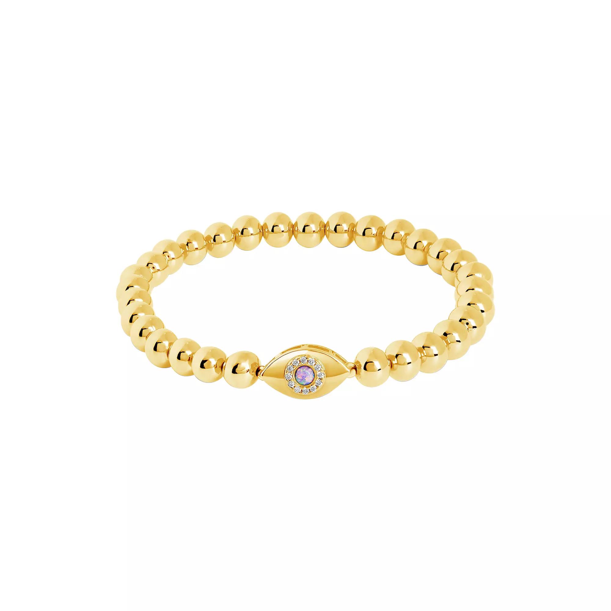 MC Collective Evil Eye Beaded Bracelet, Women's, Gold Tone Product Image