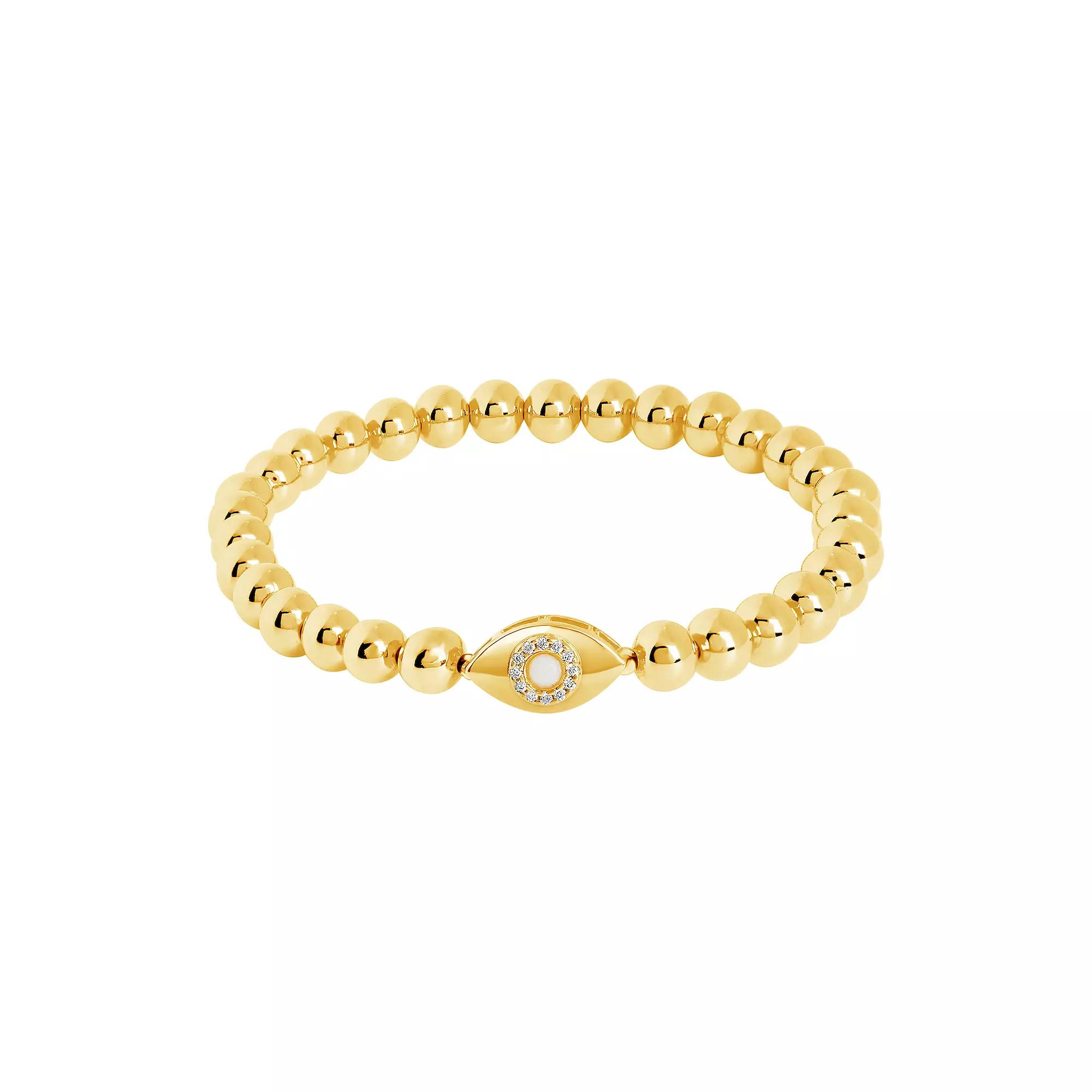 MC Collective Evil Eye Beaded Bracelet, Women's, Gold Tone Product Image