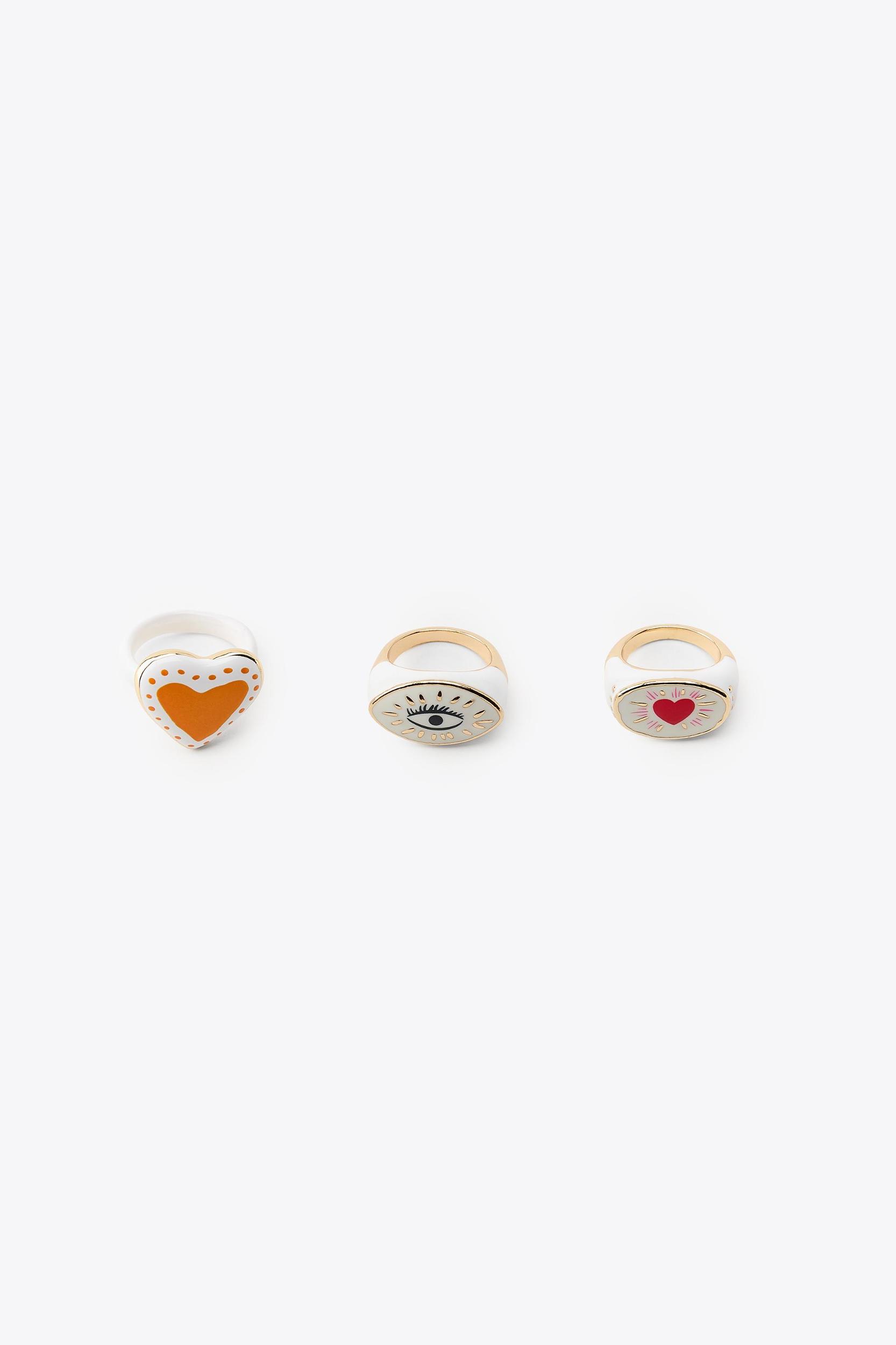 3-PACK OF HEART-SHAPED RINGS Product Image