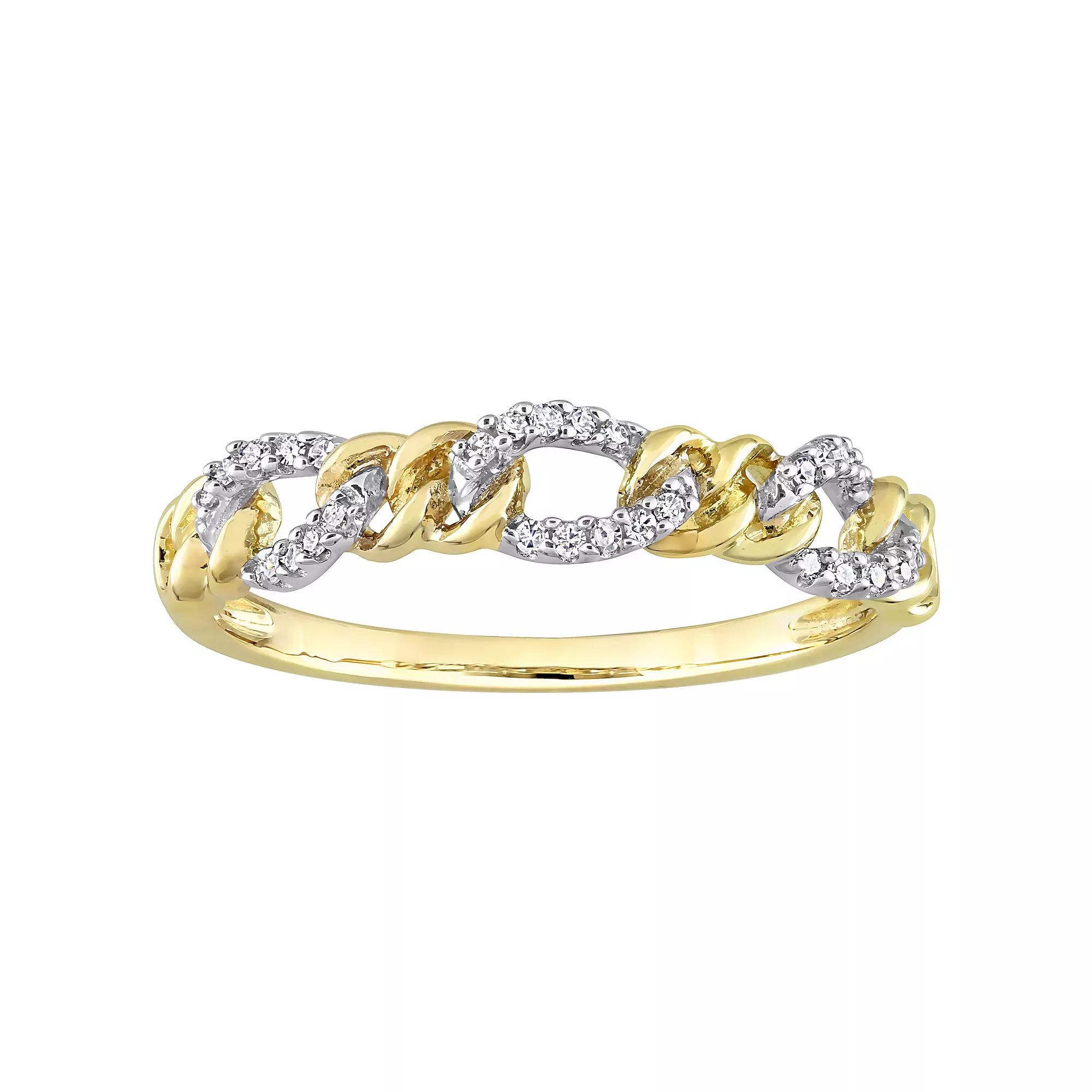 Stella Grace 14k Two-Tone Gold 1/10 Carat T.W. Diamond Link Wedding Ring, Women's,  Product Image