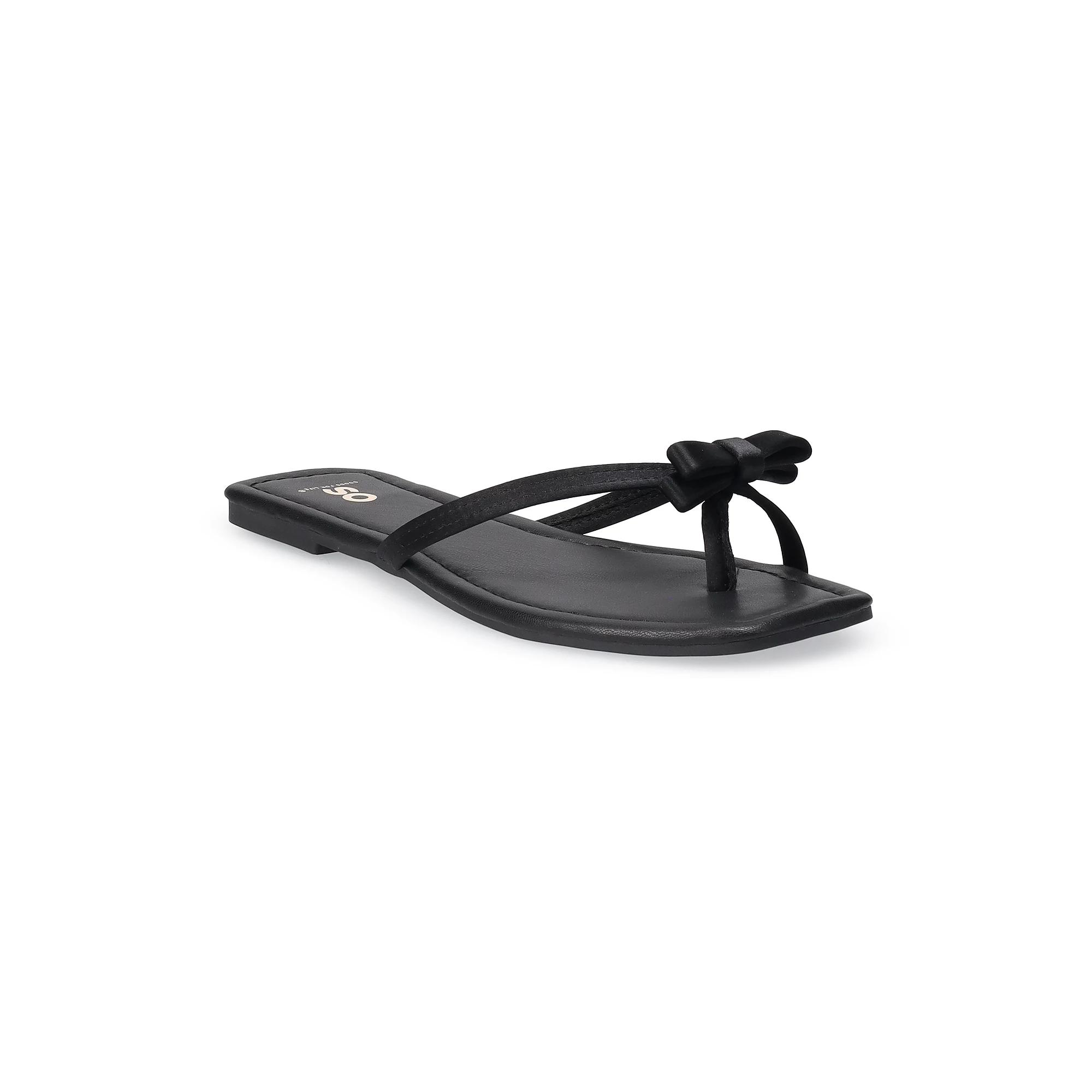 SO® Taleah Bow Women's Thong Sandals, Size: 8, Black Product Image