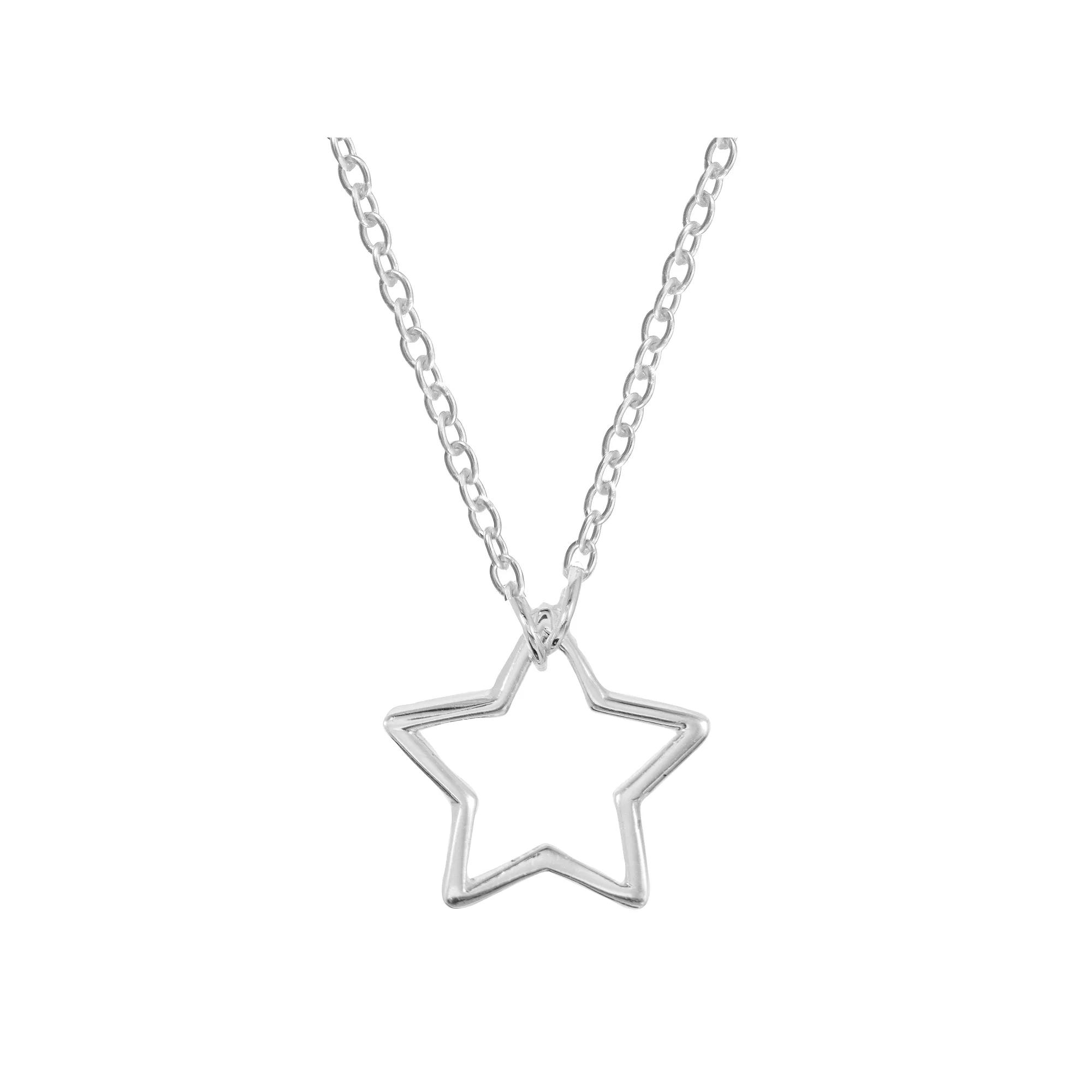 Love This Life Sterling Silver Open Star Necklace, Women's, Size: 18", Silver Tone Product Image