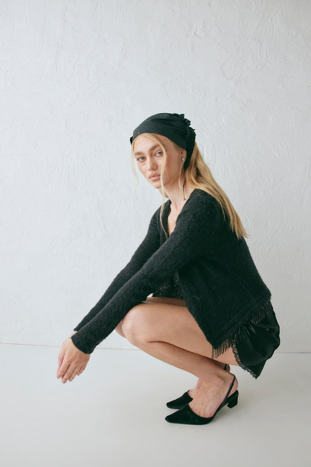Edie Knit Cardigan Black Product Image