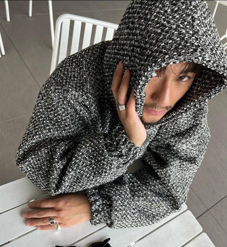 RT No. 7020 TWEED PULLOVER HOODIE Product Image