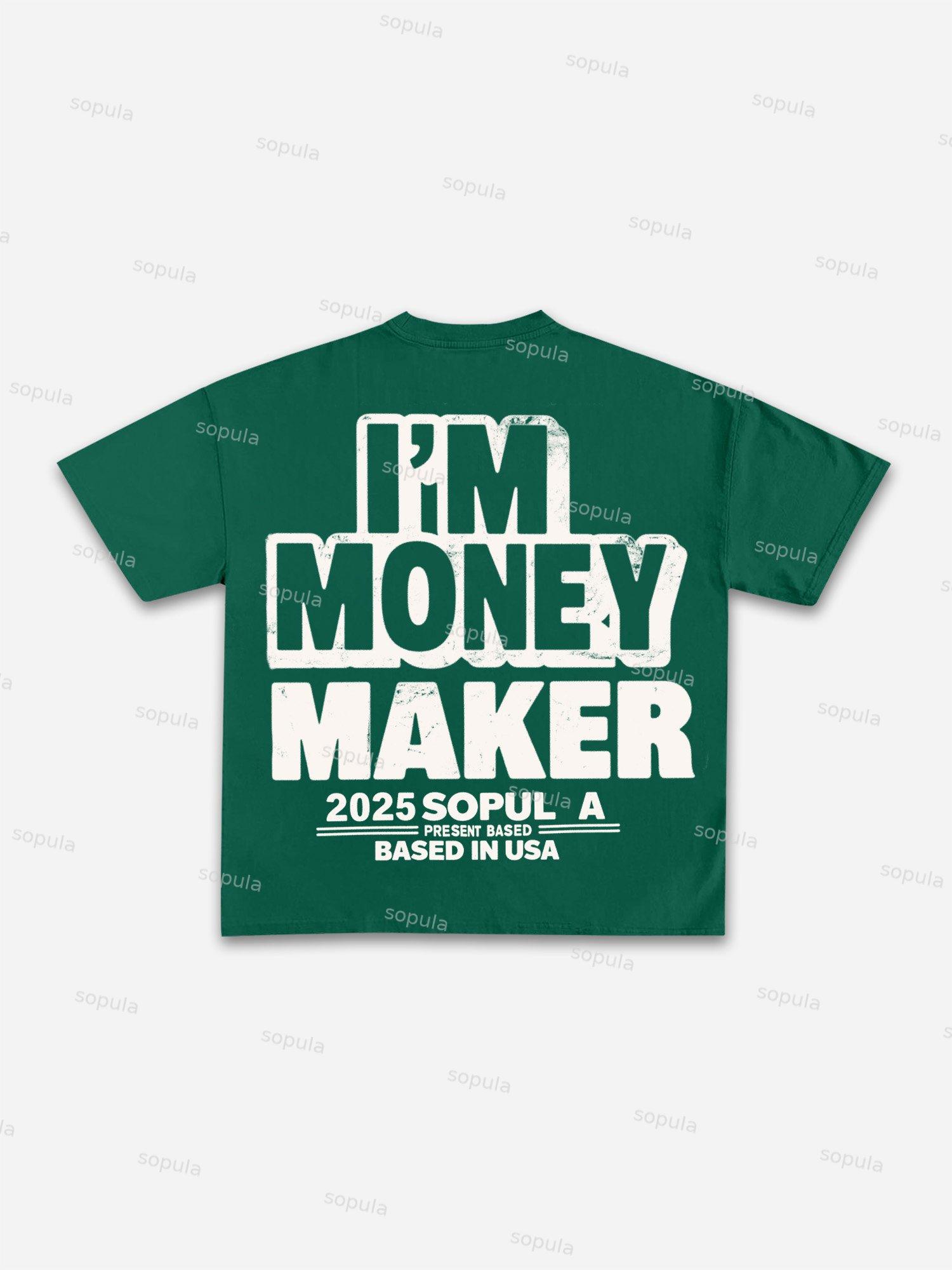 Vintage Street I'm A Money Maker Graphic Cotton T-shirt Product Image