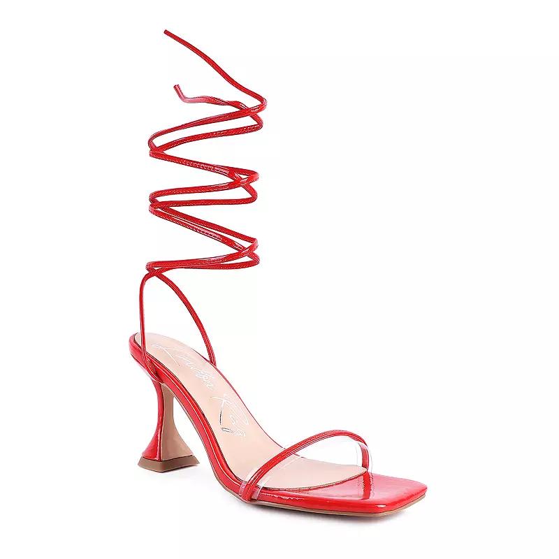 London Rag Biten Berry Spool Women's Heeled Lace-Up Sandal,  Product Image