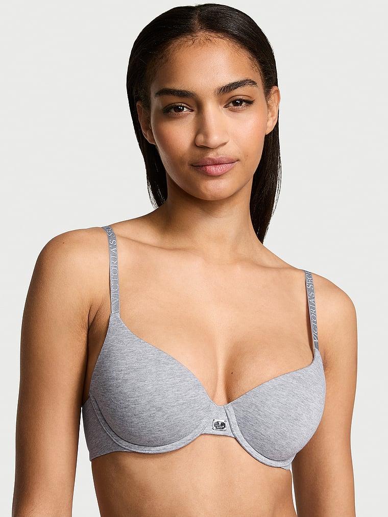Cotton Logo Hardware Lightly Lined Demi Bra Product Image