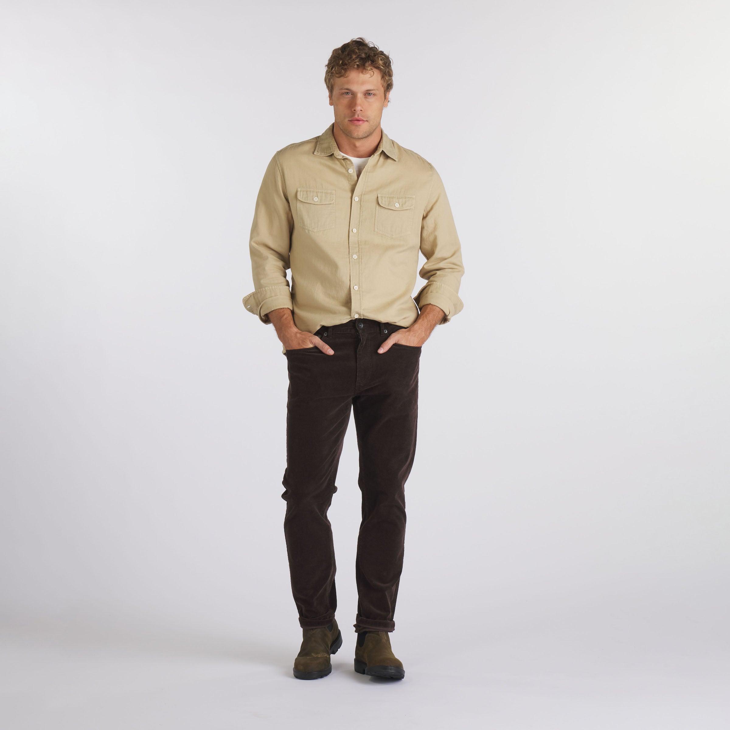 Brando Lightweight Double Cloth Shirt - Safari Product Image