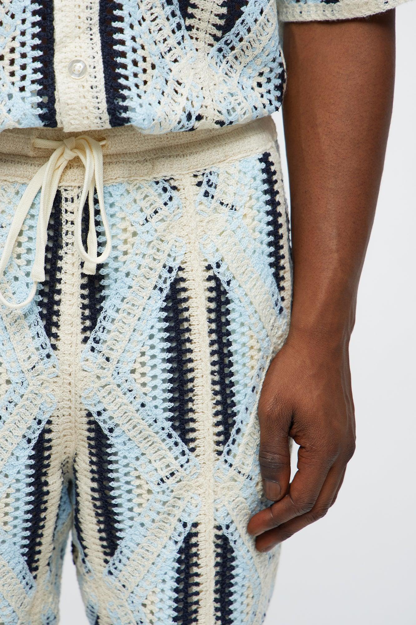 Triangles Knit Short - Blue/combo Male Product Image