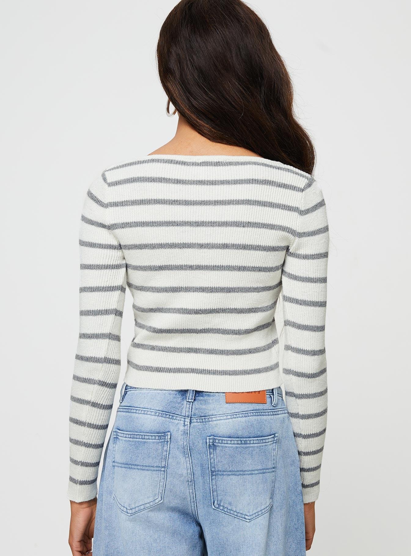 Devis Long Sleeve Top White / Black Product Image