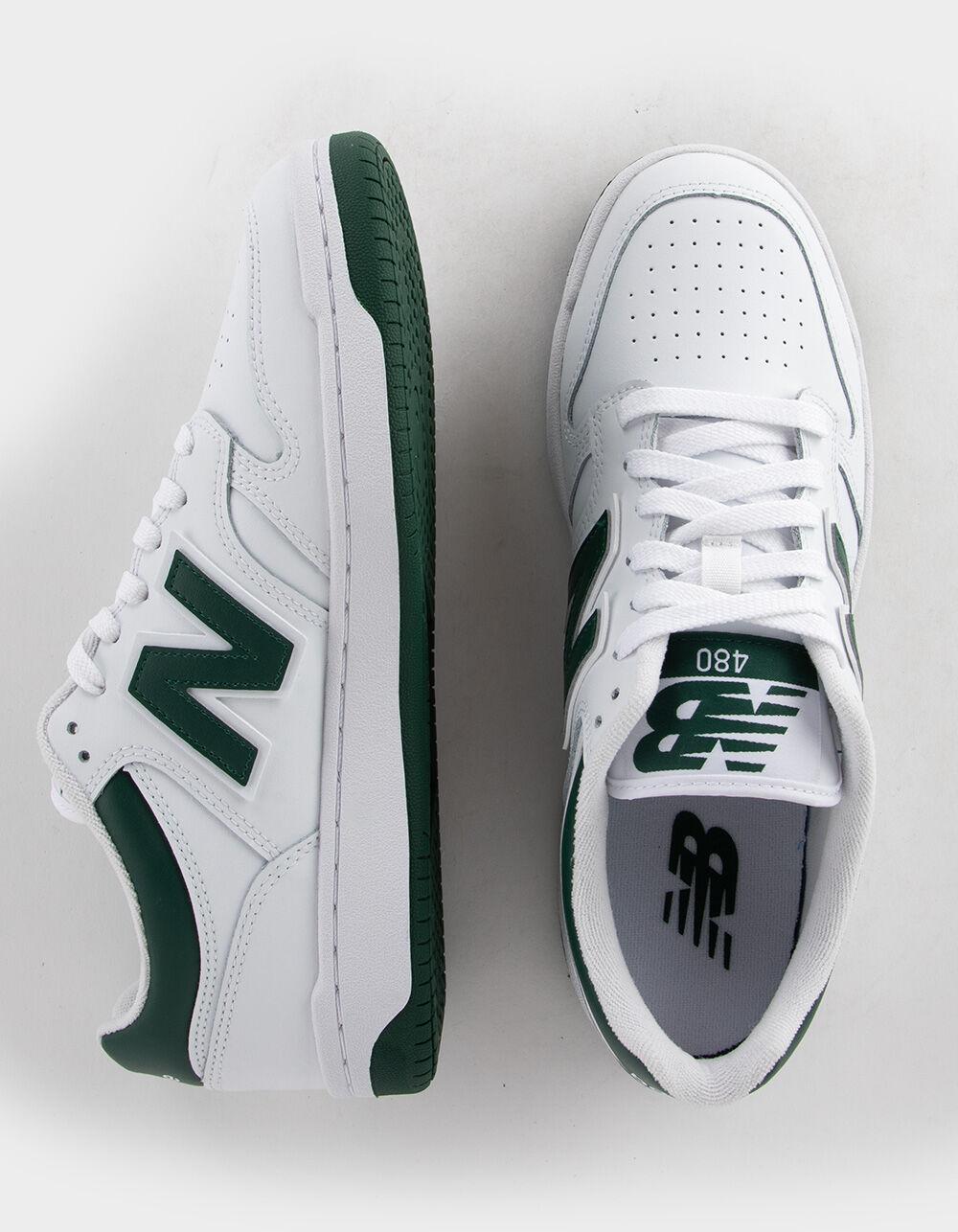 NEW BALANCE 480 Shoes - WHT/GREEN Product Image