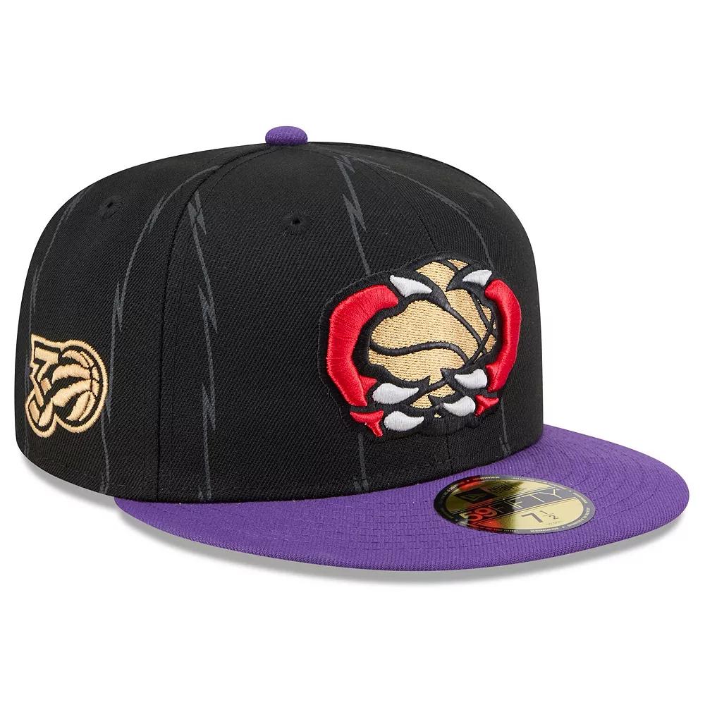 Men's New Era  Black Toronto Raptors 2024/25 City Edition 59FIFTY Fitted Hat, Size: 7 1/4, Rpt Black Product Image