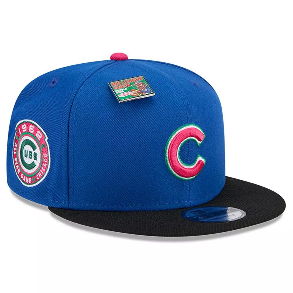 Men's New Era Royal/Black Chicago Cubs Watermelon Big League Chew Flavor Pack 9FIFTY Snapback Hat, Blue Product Image