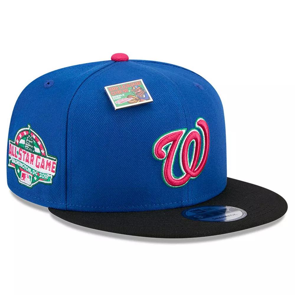 Men's New Era Royal/Black Washington Nationals Watermelon Big League Chew Flavor Pack 9FIFTY Snapback Hat, Blue Product Image