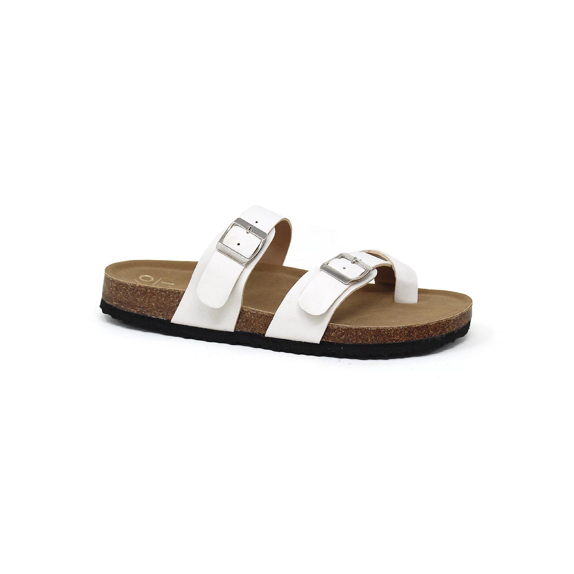 Yoki Gian 280 Women's Cork Footbed Sandals, White Product Image