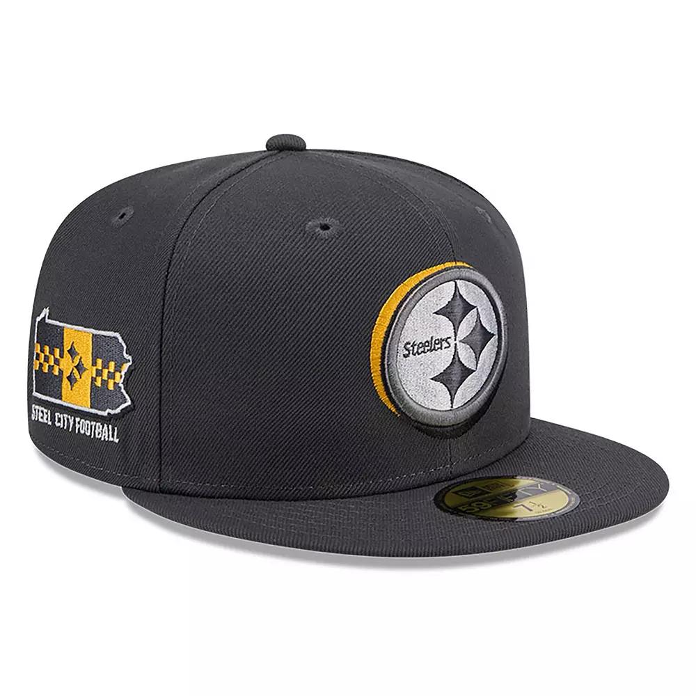 Men's New Era  Graphite Pittsburgh Steelers Official 2024 NFL Draft On Stage 59FIFTY Fitted Hat, Size: 7, Dark G Product Image