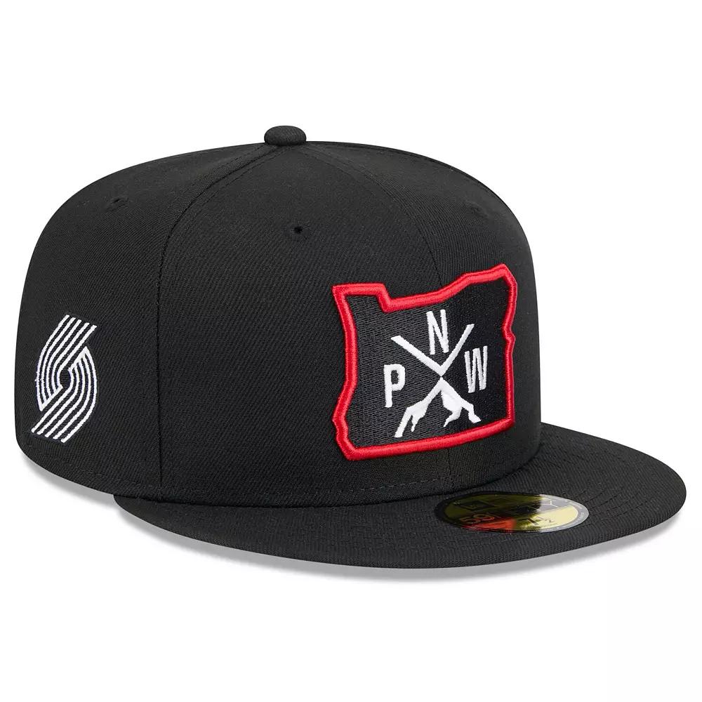 Men's New Era Black Portland Trail Blazers 2024/25 City Edition Alternate 59FIFTY Fitted Hat,  Product Image