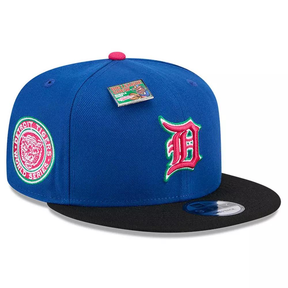 Men's New Era Royal/Black Detroit Tigers Watermelon Big League Chew Flavor Pack 9FIFTY Snapback Hat, Blue Product Image