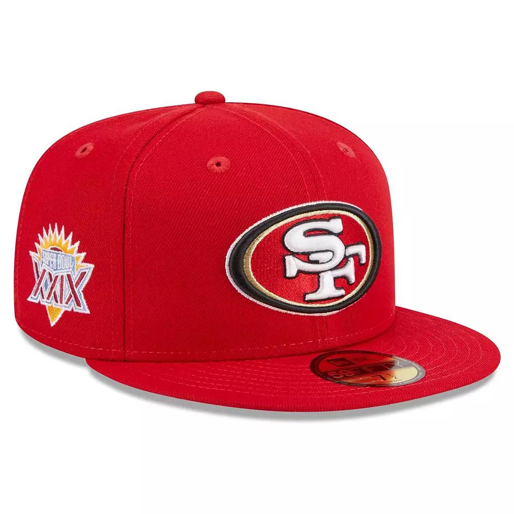 Men's New Era Scarlet San Francisco 49ers Main Patch 59FIFTY Fitted Hat,  Product Image